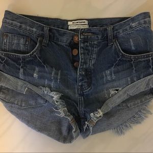 One Teaspoon Jean Shorts High Rise